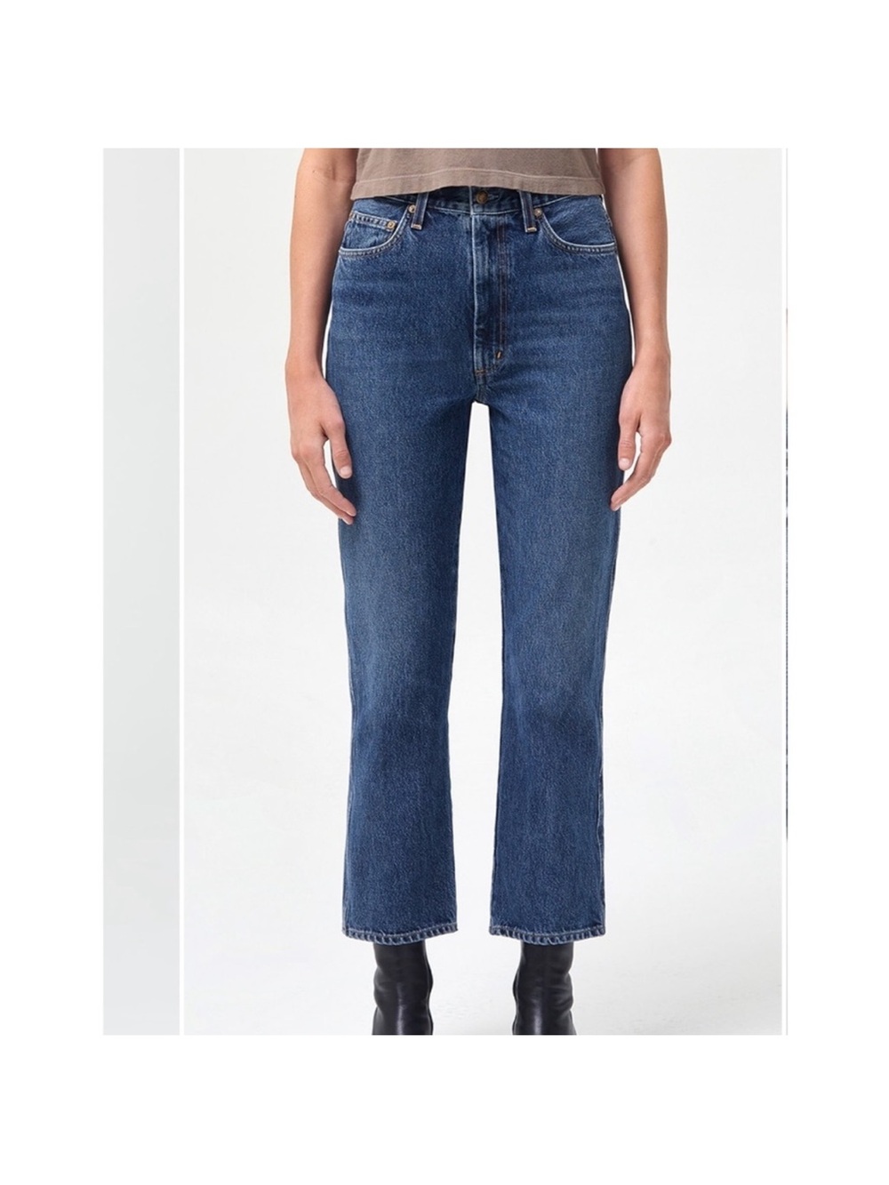 Agolde 90’s Pinch Waist High-Rise Straight Leg Jeans in Blue Size 28